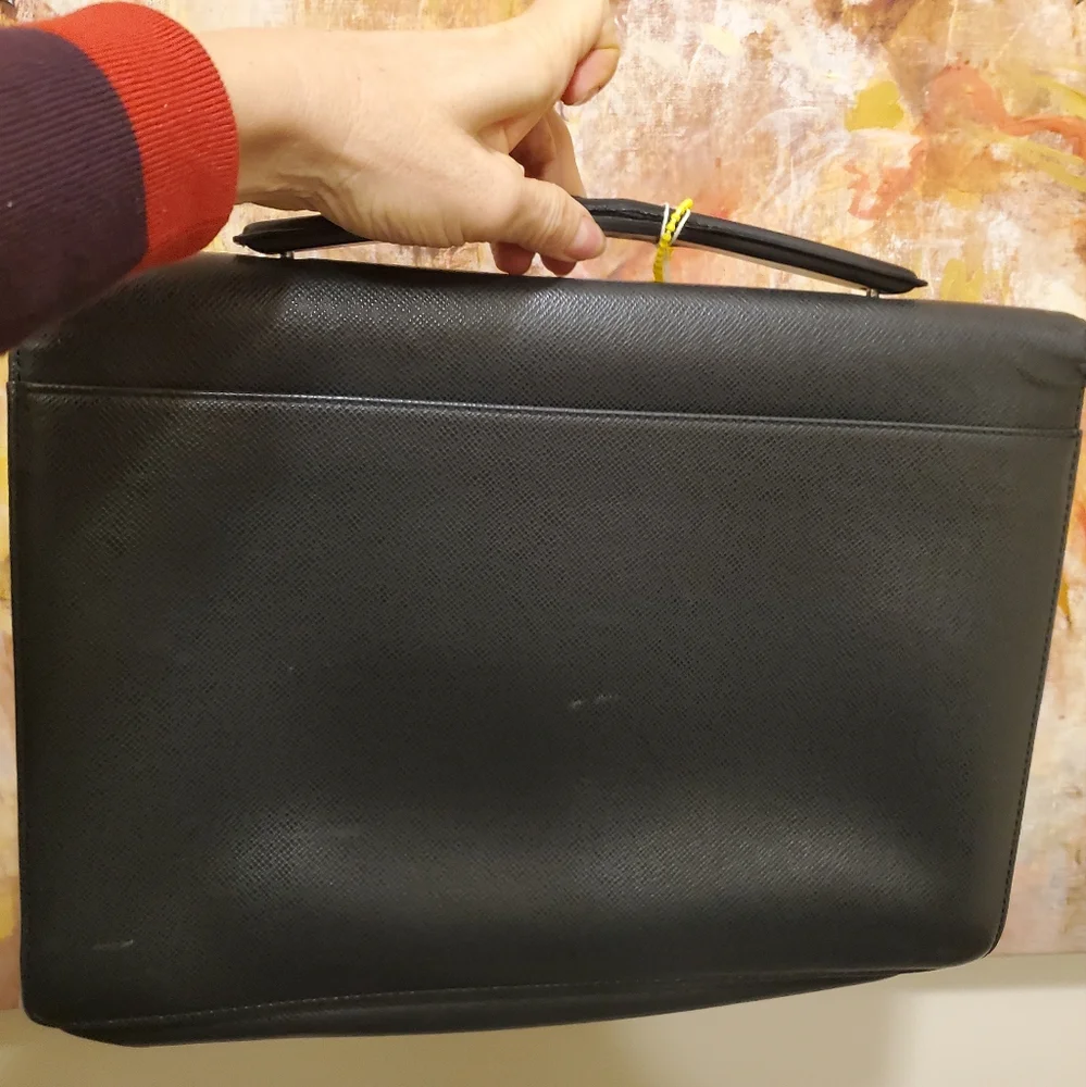 Authentic Louis Vuitton large black briefcase in terrific condition